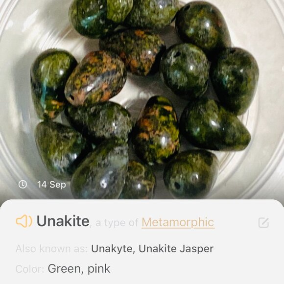 Rustic Natural Green Waterdrop Unakite Necklace, Genuine Gemstone + Copper Chain - Picture 10 of 12